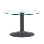 Round Glass Coffee Table With Black Pedestal Base - image 12