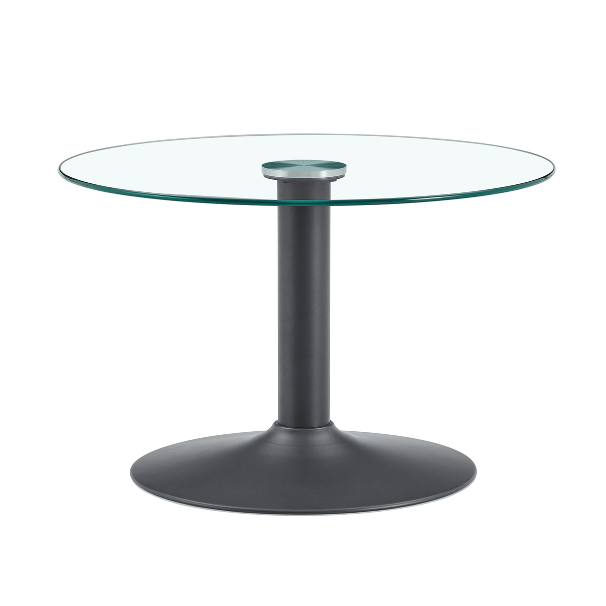 Round Glass Coffee Table With Black Pedestal Base - image 12