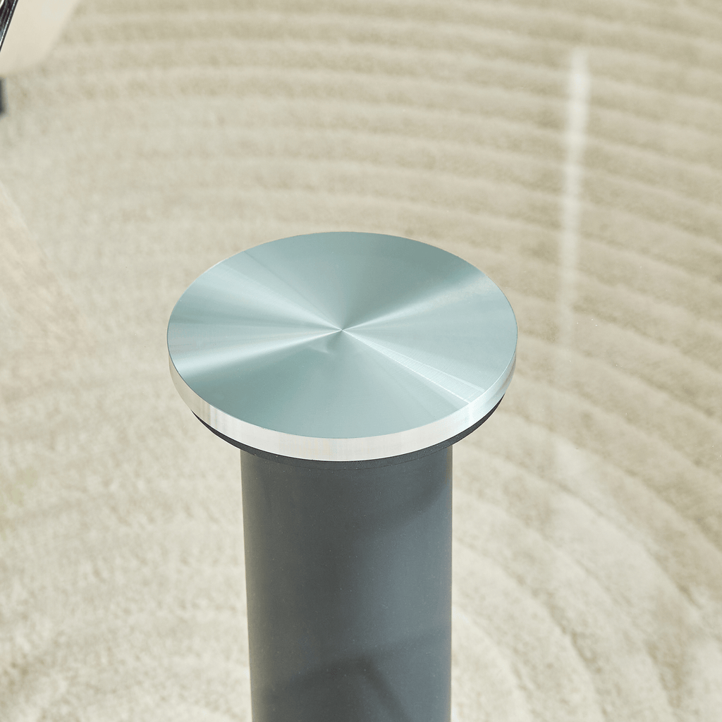 Round Glass Coffee Table With Black Pedestal Base - image 14
