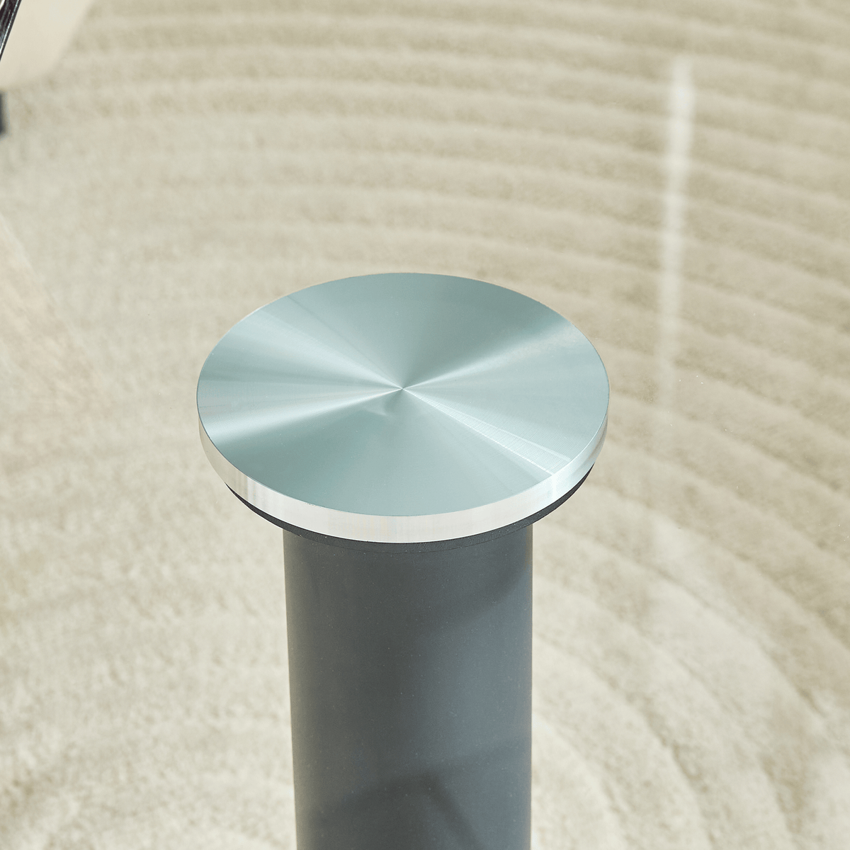 Round Glass Coffee Table With Black Pedestal Base - image 14