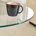 Round Glass Coffee Table With Black Pedestal Base - image 15