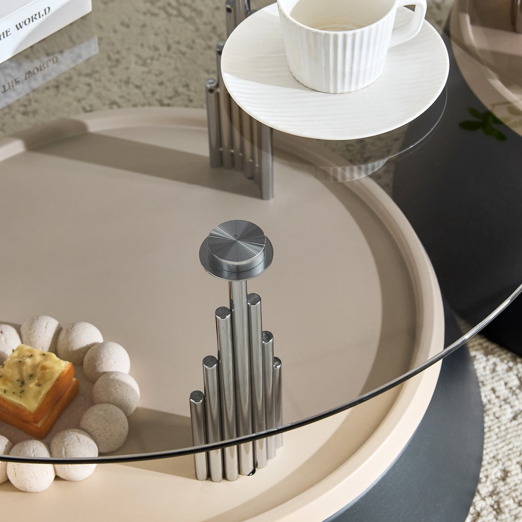 Luxury Black Round Nesting Coffee Tables - image 15