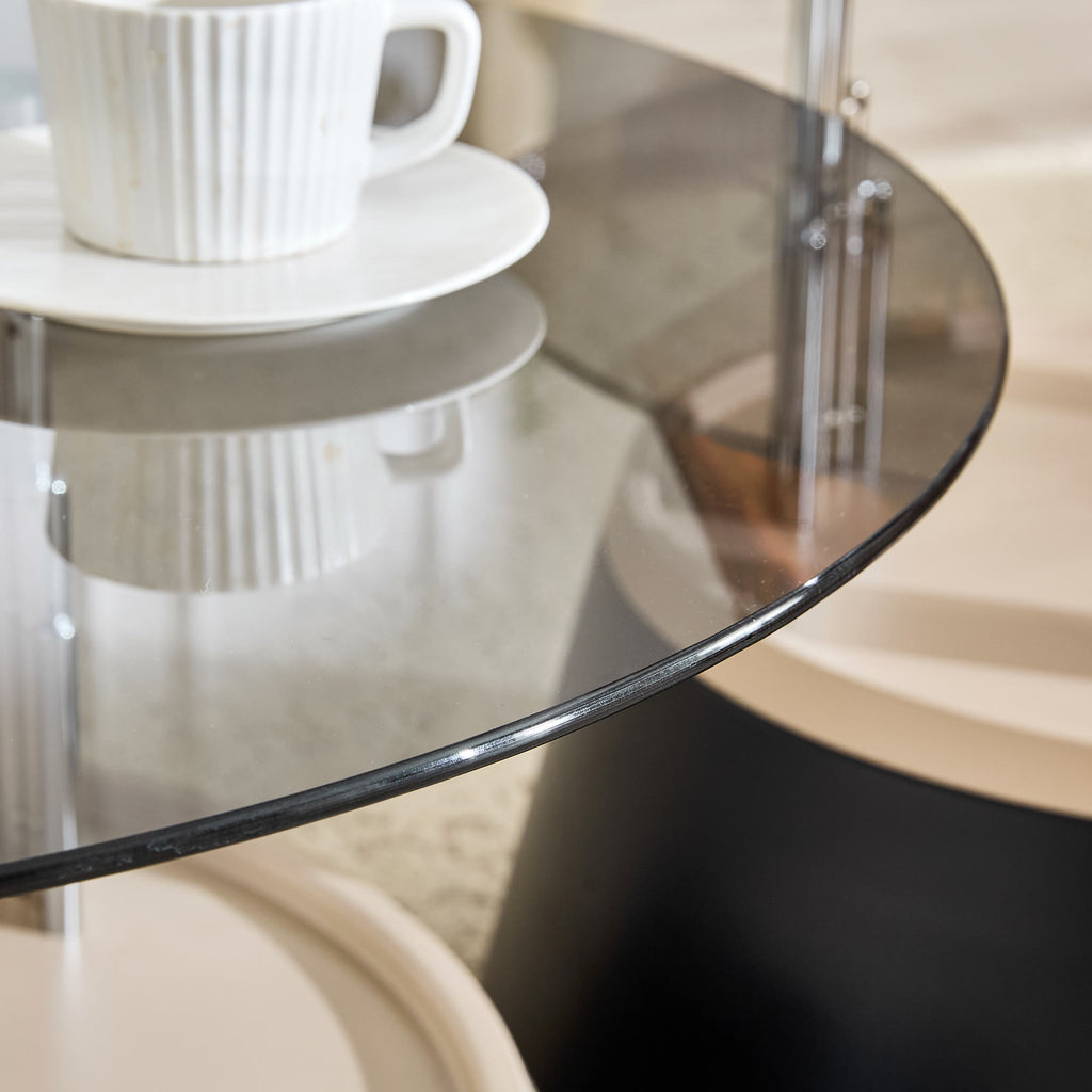 Luxury Black Round Nesting Coffee Tables - image 9