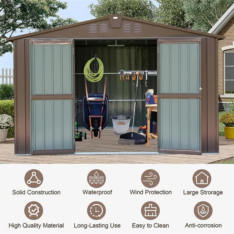 Outdoor Garden Tools Storage Shed 10'x8'