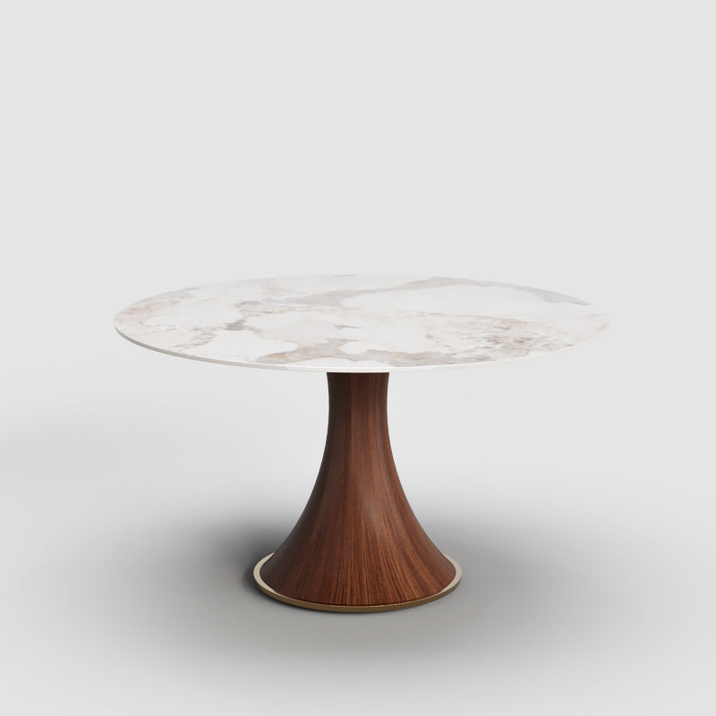 Round Dining Table Turntable Wooden Base