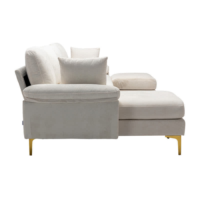 Upholstered Cectional Sofa Ottoman White