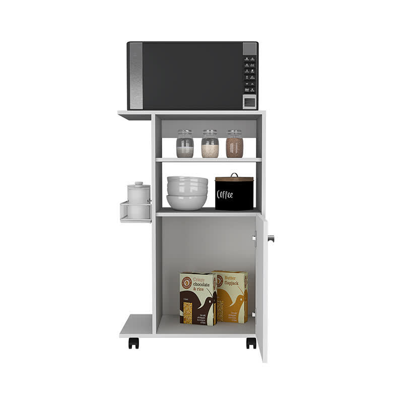 Rolling Kitchen Cart Microwave Stand Cabinet