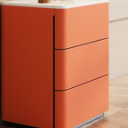 Saddle Leather Bedside Table 3 Drawers - image 3