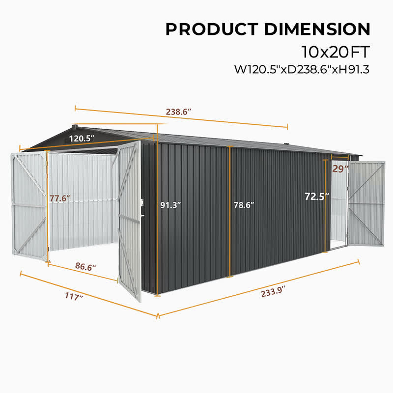 Industrial Heavy-Duty Metal Garage Shed - image 4