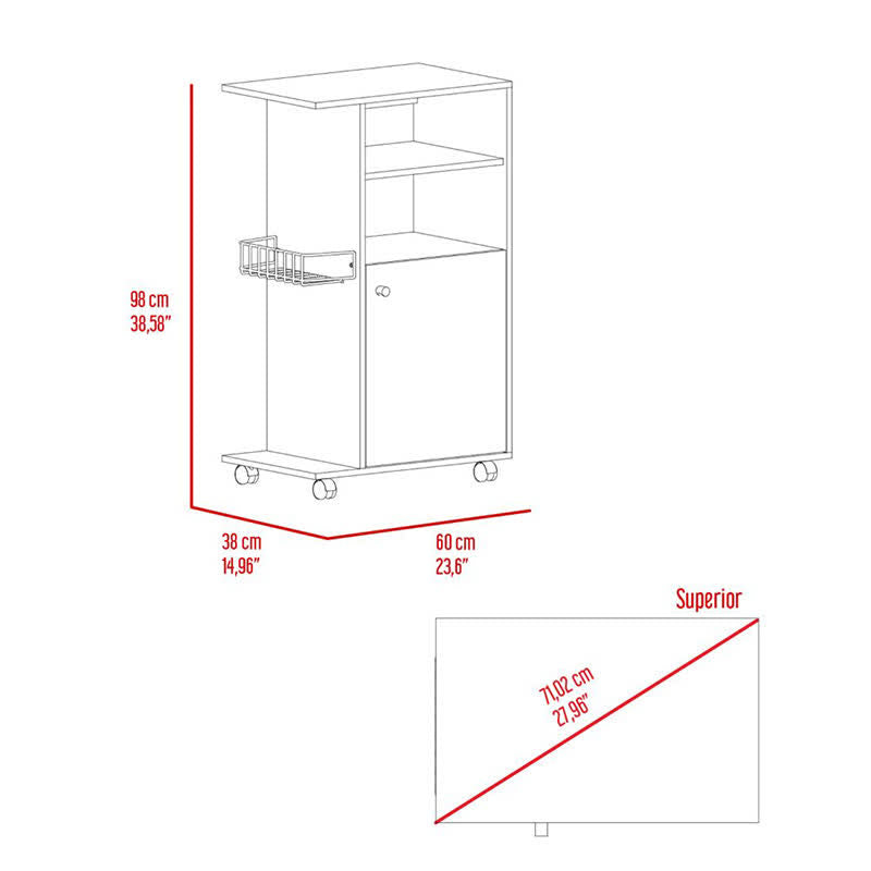 Rolling Kitchen Cart Microwave Stand Cabinet