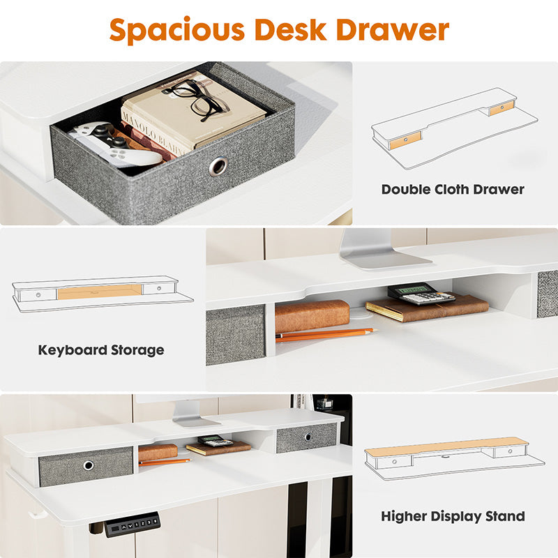 Electric Standing Desk Storage Drawer Table