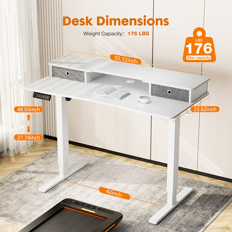 Electric Standing Desk Storage Drawer Table