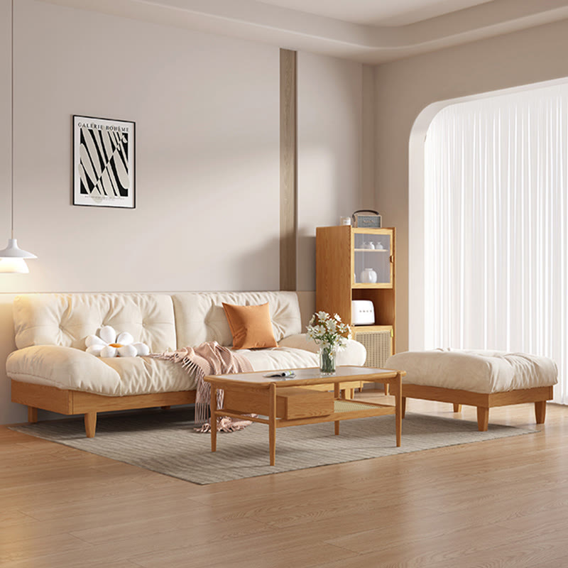 White Sustainably Solid Wood 3-Seater Sofa