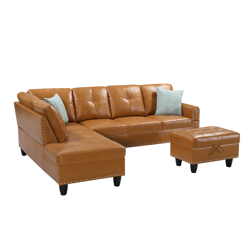 Sectional Sofa with Ottoman Cup Holder