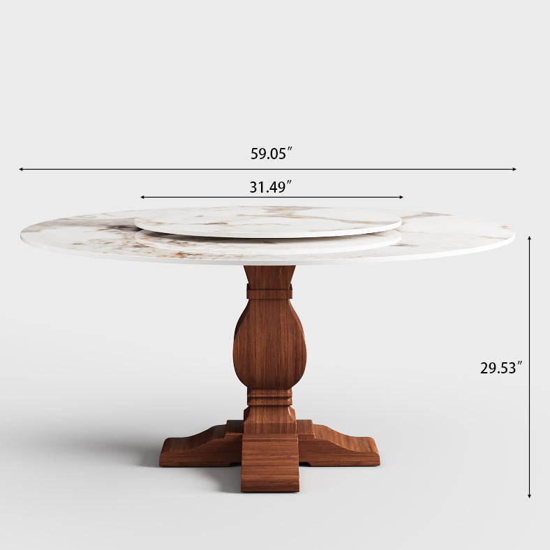 Round Dining Table Kitchen Stone Top