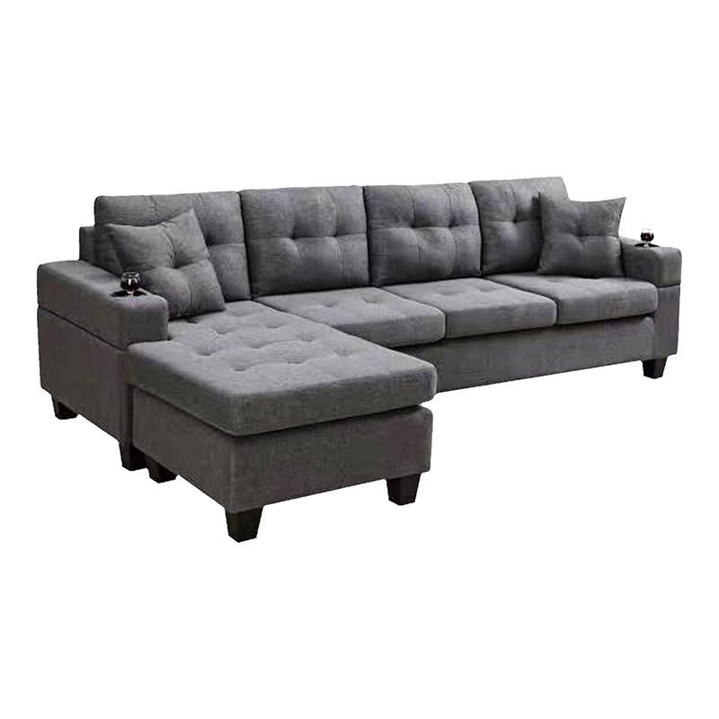 Convertible Corner Sofa With Armrest Storage