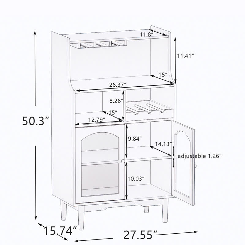 Wine Cabinet Sideboard With Removable Rack