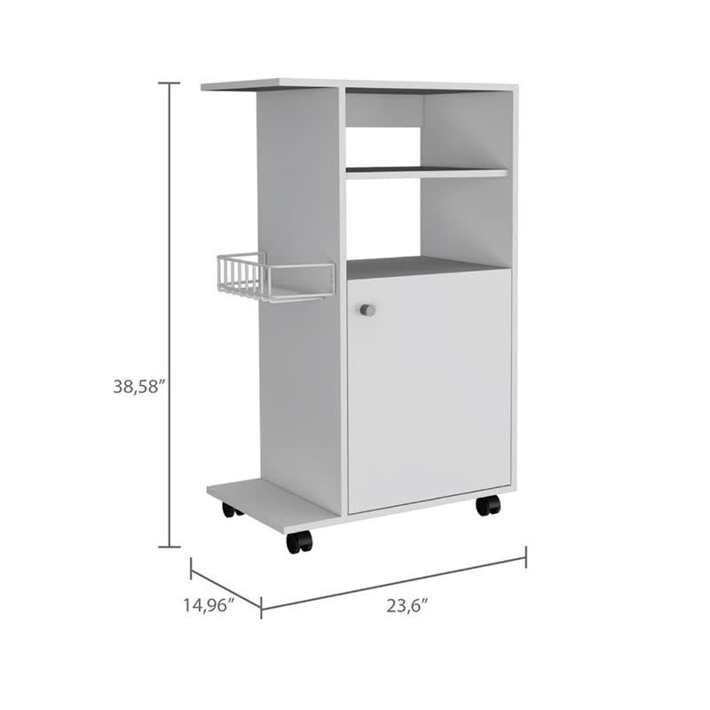 Rolling Kitchen Cart Microwave Stand Cabinet