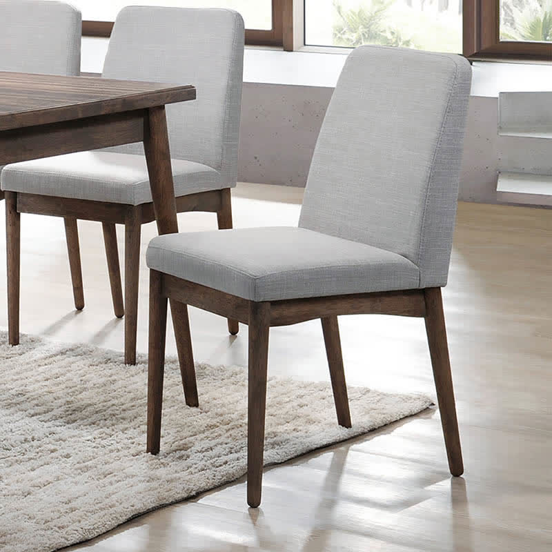 2x Gray Fabric Upholstered Wood Dining Chairs - image 3