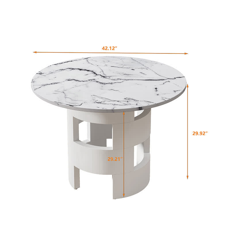 Round Dining Table Printed Marble DeskTop