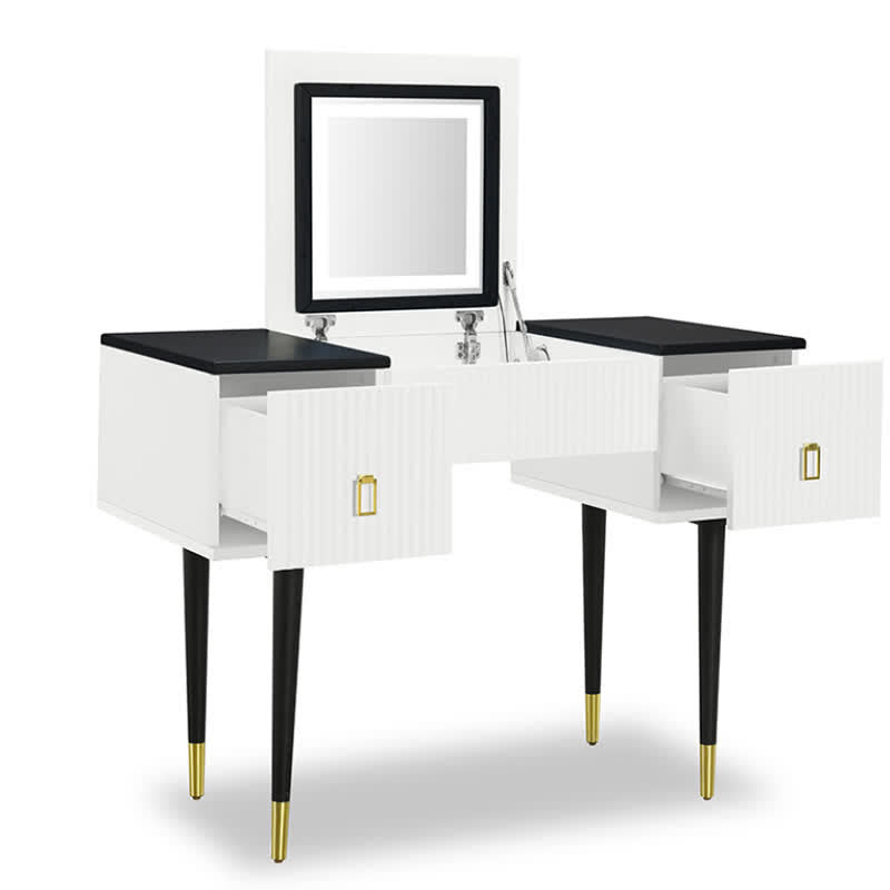 Vanity Table With LED Flip-top Mirror