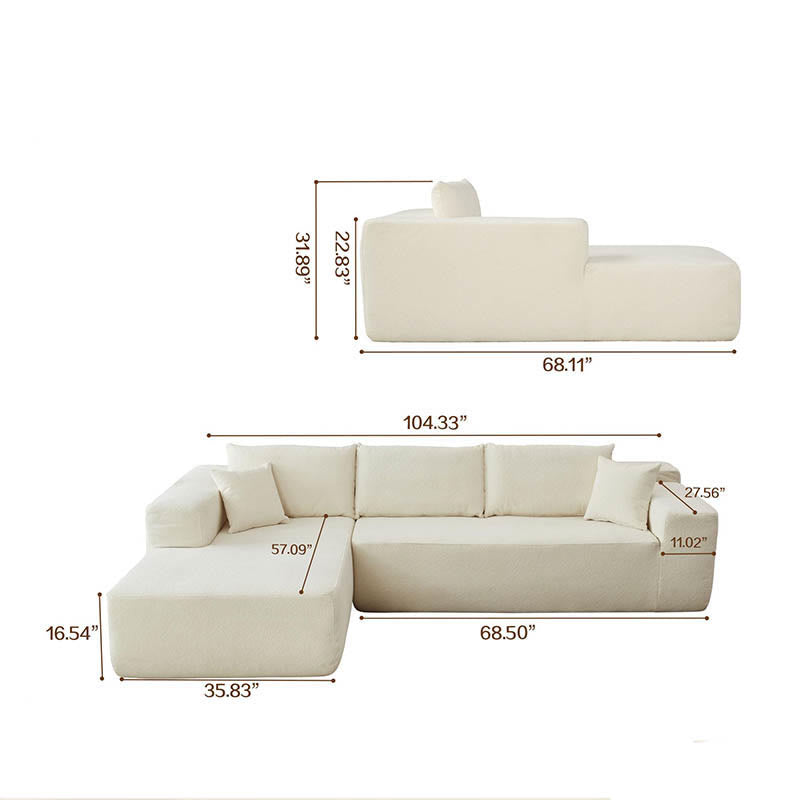 Installation-Free Compression Upholstered Sofa Couch