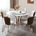 Modern Minimalist Pandora Slate Turntable Round Dining Table