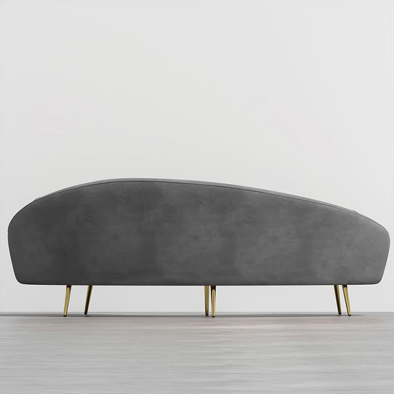 83" Velvet Curved Sofa Gold Legs