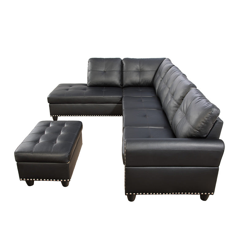 Sectional Sofa with Ottoman Cup Holder