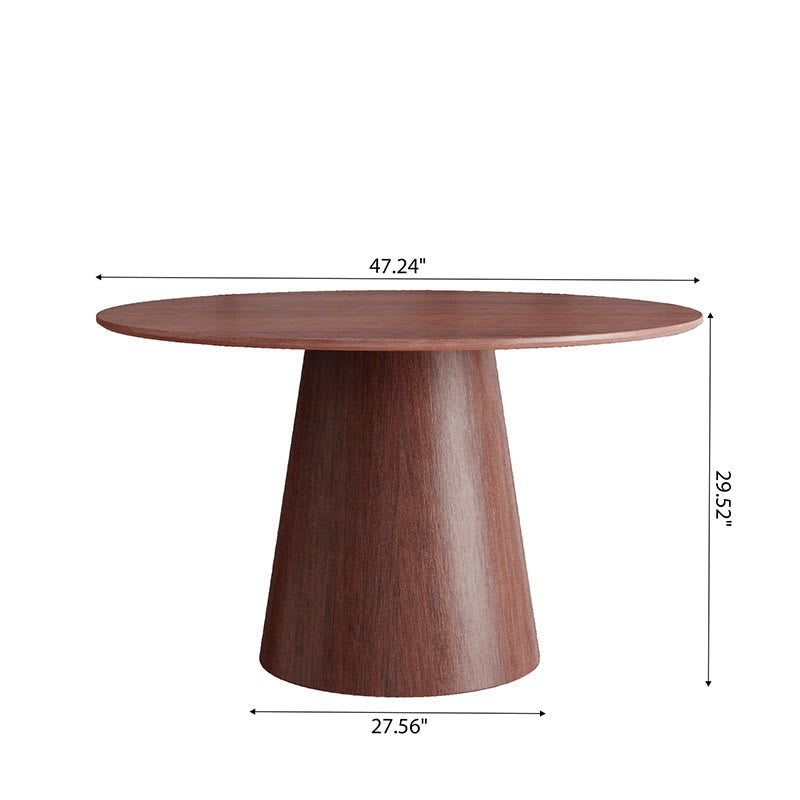 Simple Round Walnut Dining Table