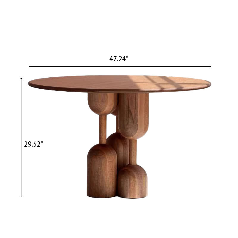 Retro Rubber Wood Dining Table