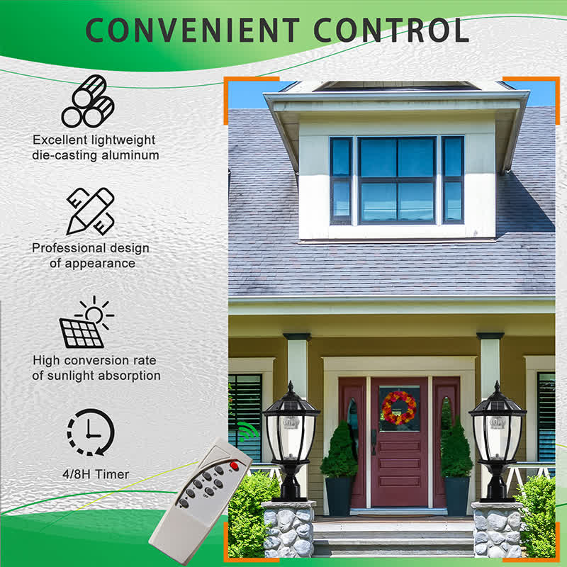 Solar Column Headlights With Remote control