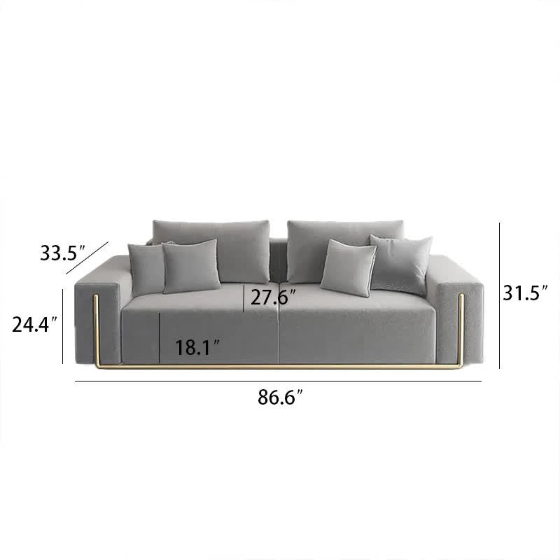 87" Modern Cotton Linen Upholstered Sofa