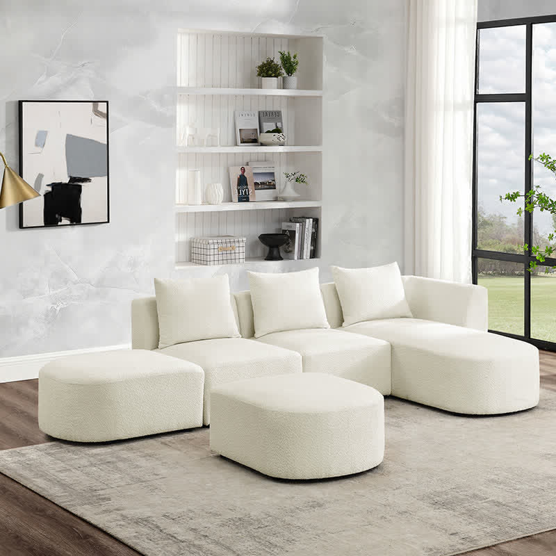 Sectional Sofa Seat Chaises Ottomans Set