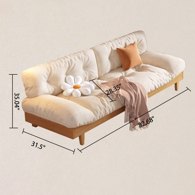 White Sustainably Solid Wood 3-Seater Sofa