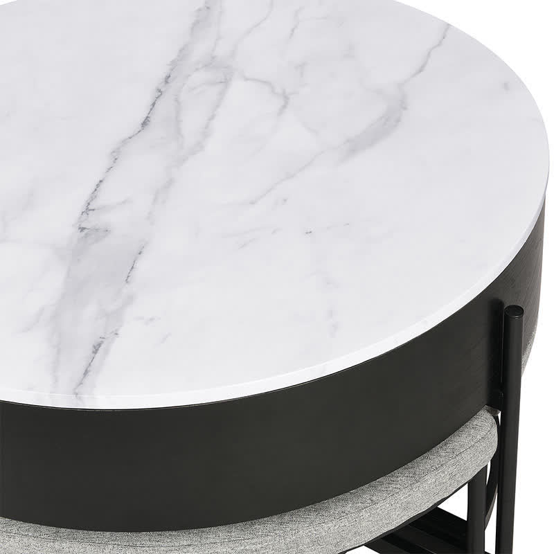 Lift-Top Coffee Tables & 3 Ottomans - image 9
