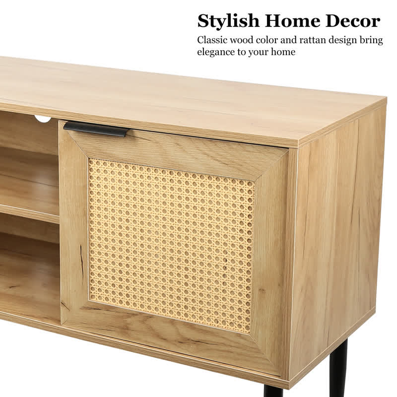 TV Stand Rattan Cabinet Display Sideboard 59"