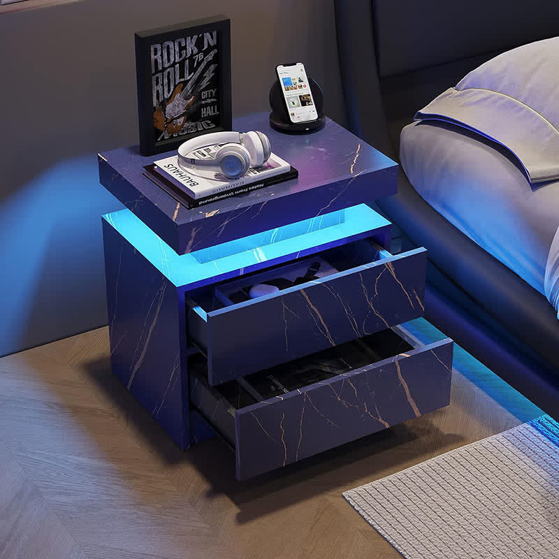 LED Nightstand Bedside Cabinet End Table