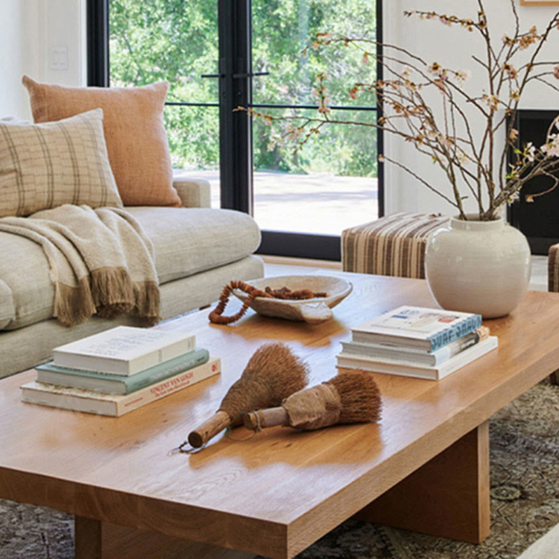 Simple Ash Wood Square Coffee Table