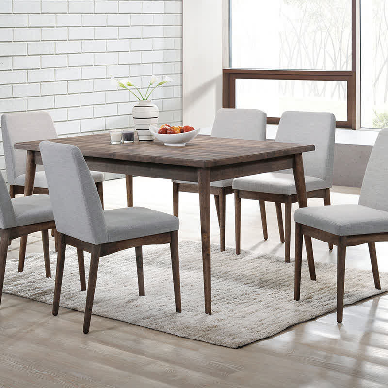 2x Gray Fabric Upholstered Wood Dining Chairs - Gray - image 0