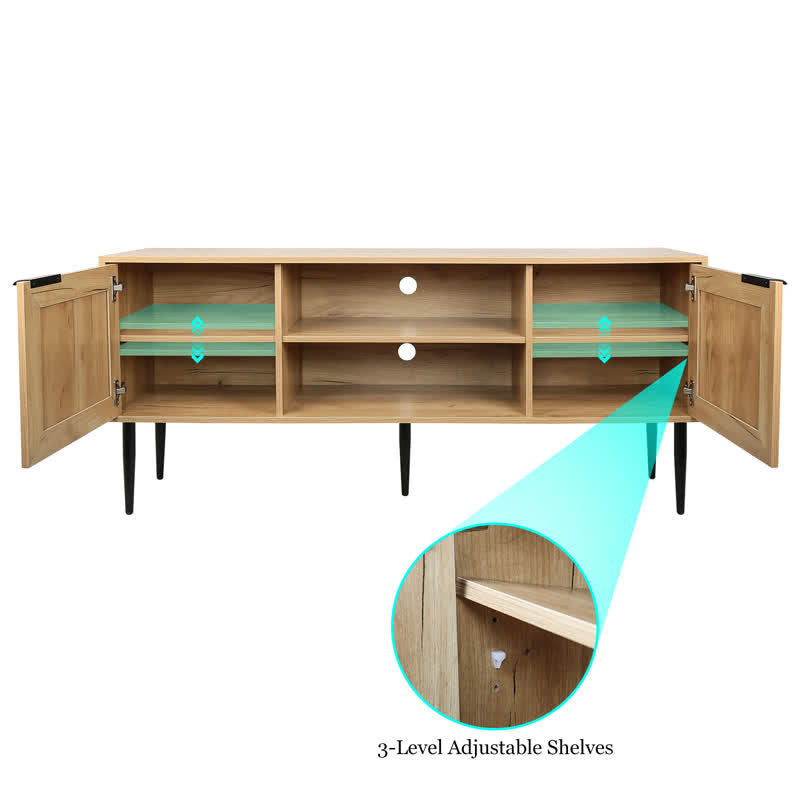 TV Stand Rattan Cabinet Display Sideboard 59"