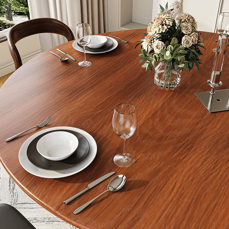 Kitchen Round Dining Table Wood Top With Water Drop Base