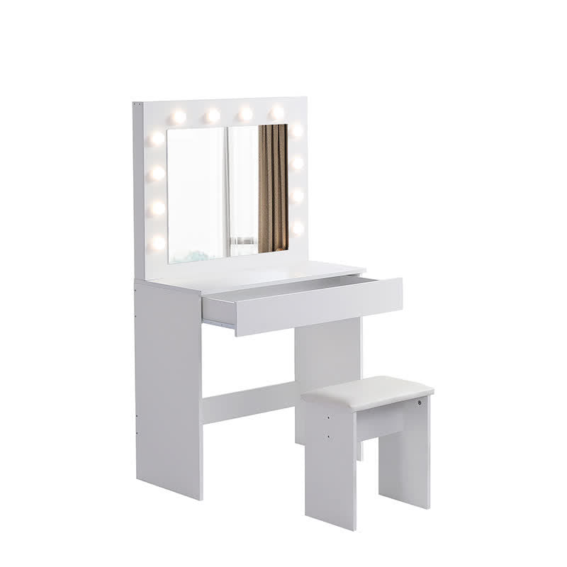 Makeup Vanity Table Stool Light Bulbs Mirror