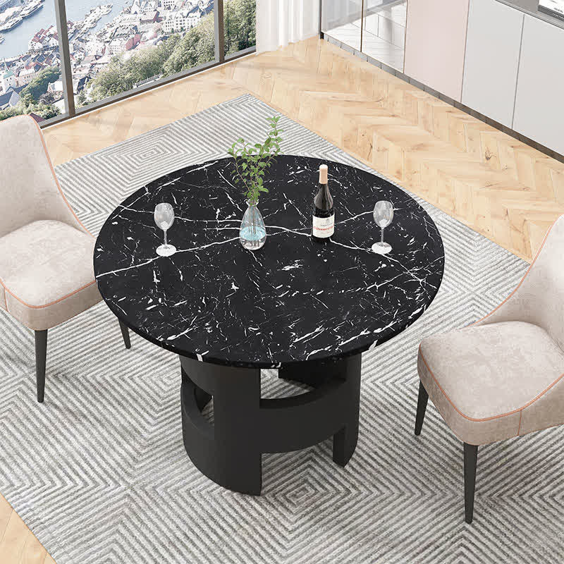 Round Dining Table Printed Marble DeskTop