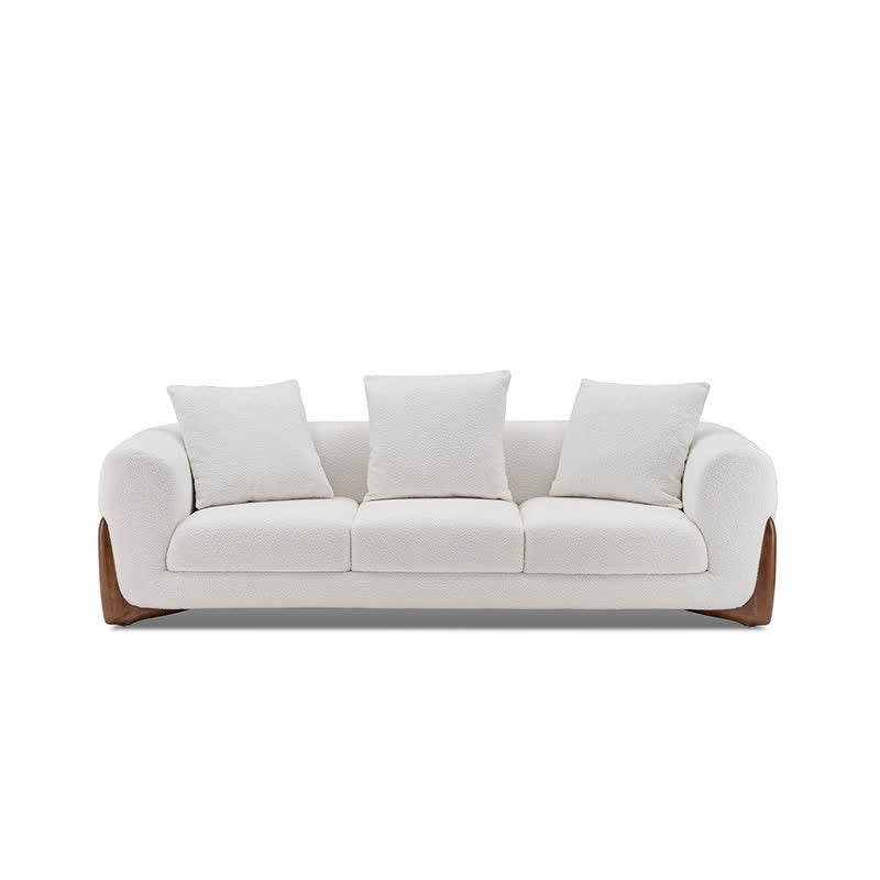 Modern Lambswool Couch Minimalist Loveseat Sofa