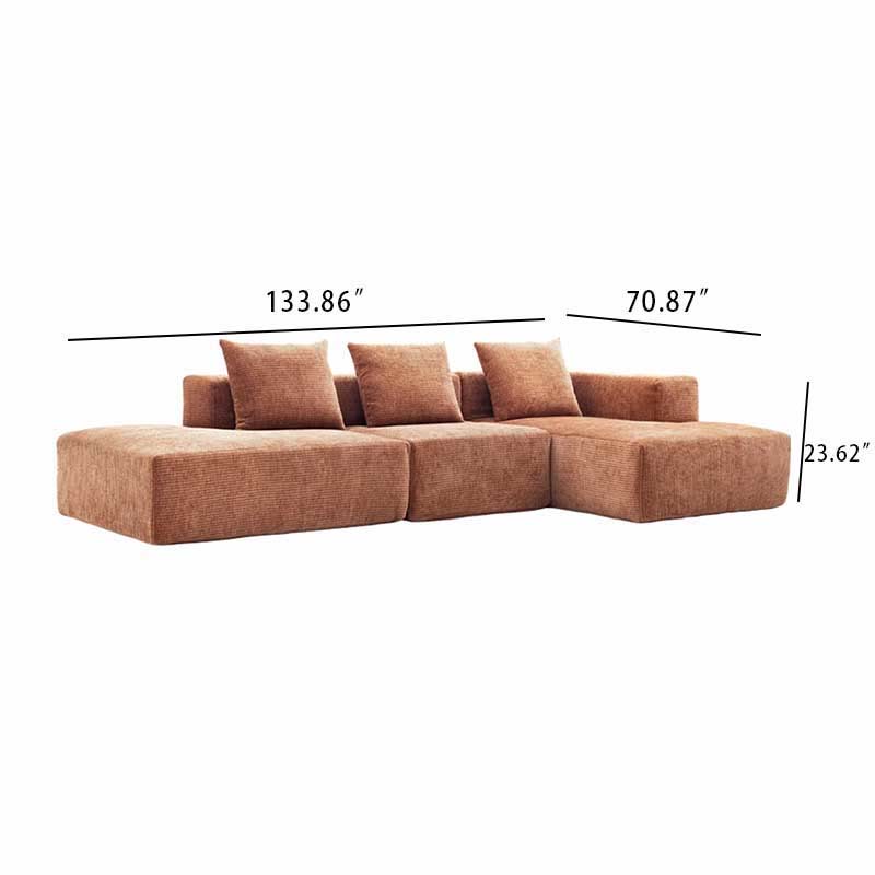 Pure Color Corduroy Installation-Free Compression Sofa