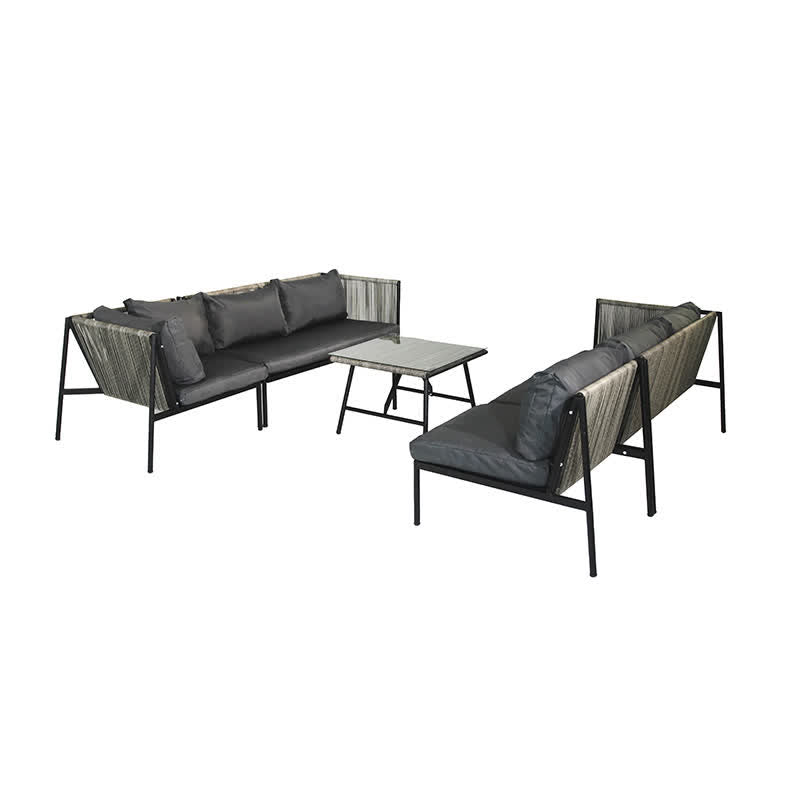 6-Seaters Sofa Patio Table Chairs Set