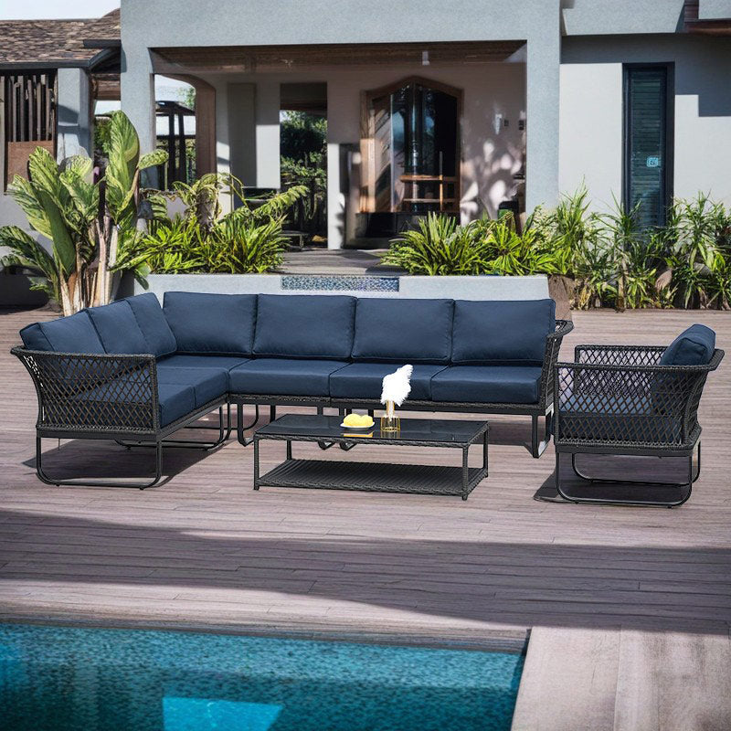 7 Seater Patio Coffee Table Conversation Set