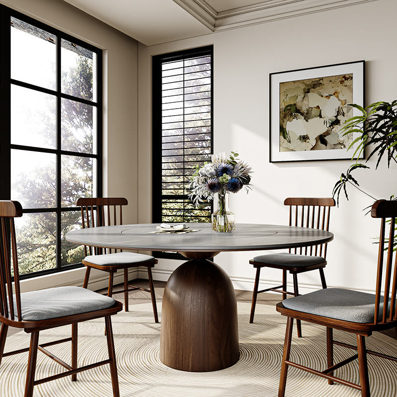 Built-in Lazy Susan Stone Dining Table