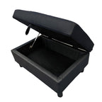 3PCS Sectional Sofa Black Faux Leather - image 3